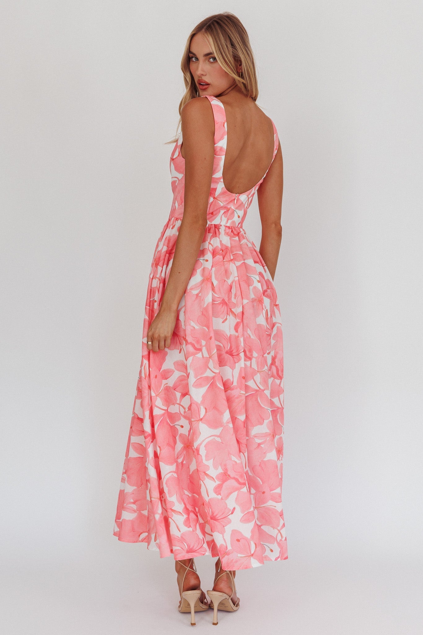 Valentina Low-Back Floral Maxi Dress 2