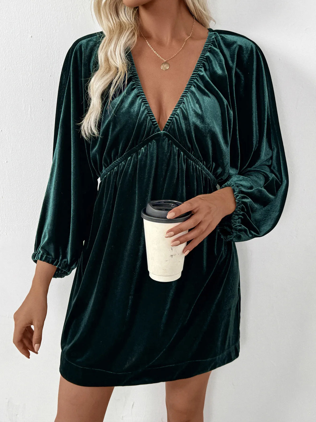 Violetta Ruched V-Neck Dress Multi 4