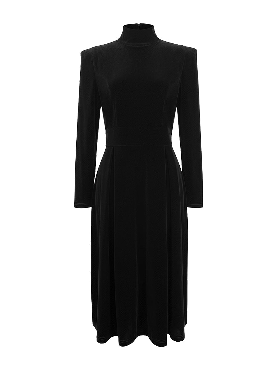 Coralie Long Sleeve Midi Dress BLACK 4