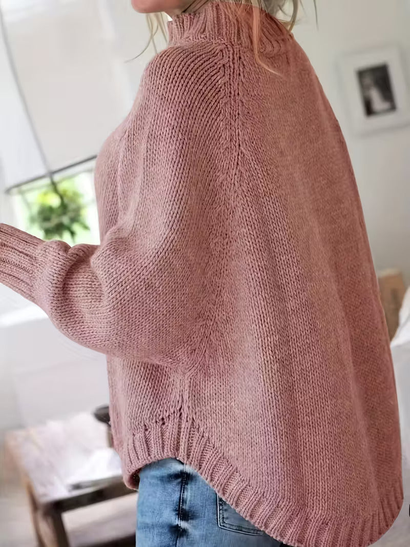 Pamella Cable Knit Oversized Sweater Dress Beige 4