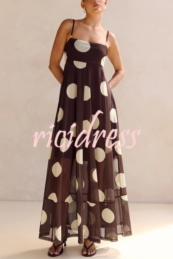 Delphine Mesh Maxi Dress Blue 2