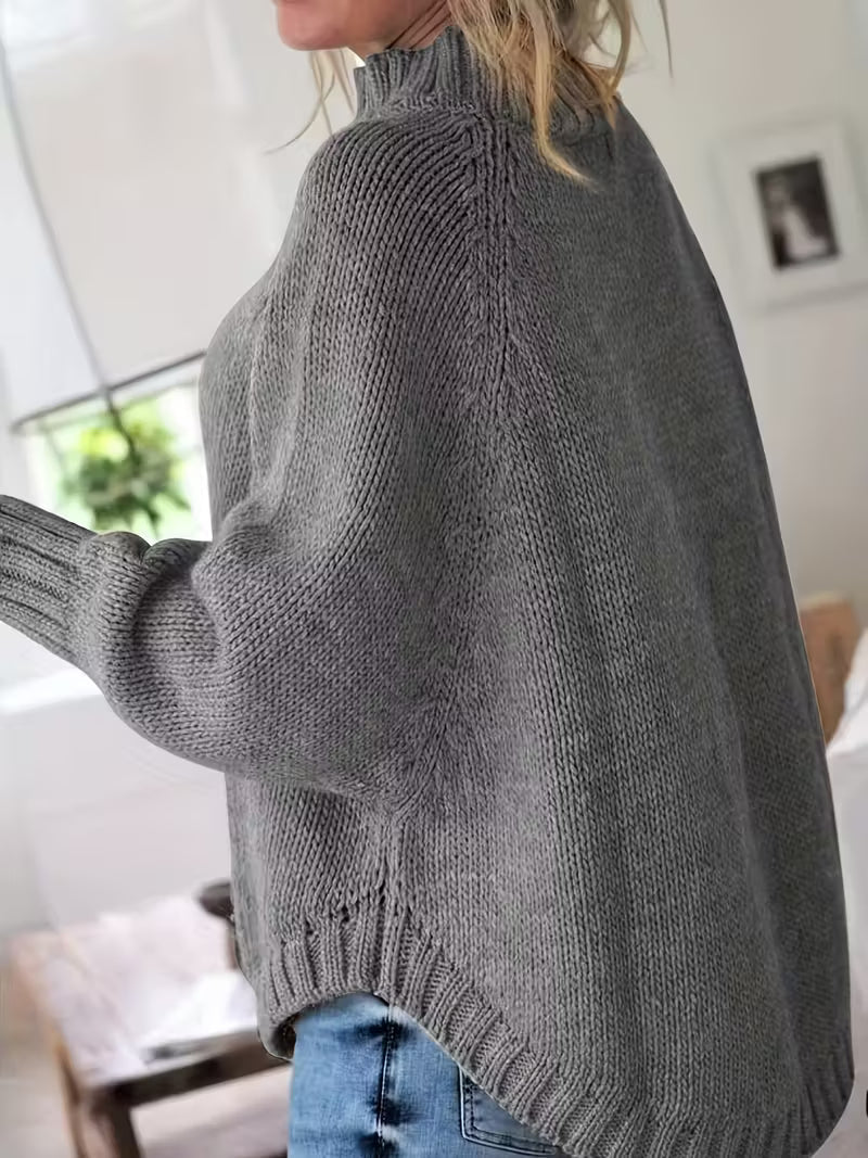 Pamella Cable Knit Oversized Sweater Dress Black 3
