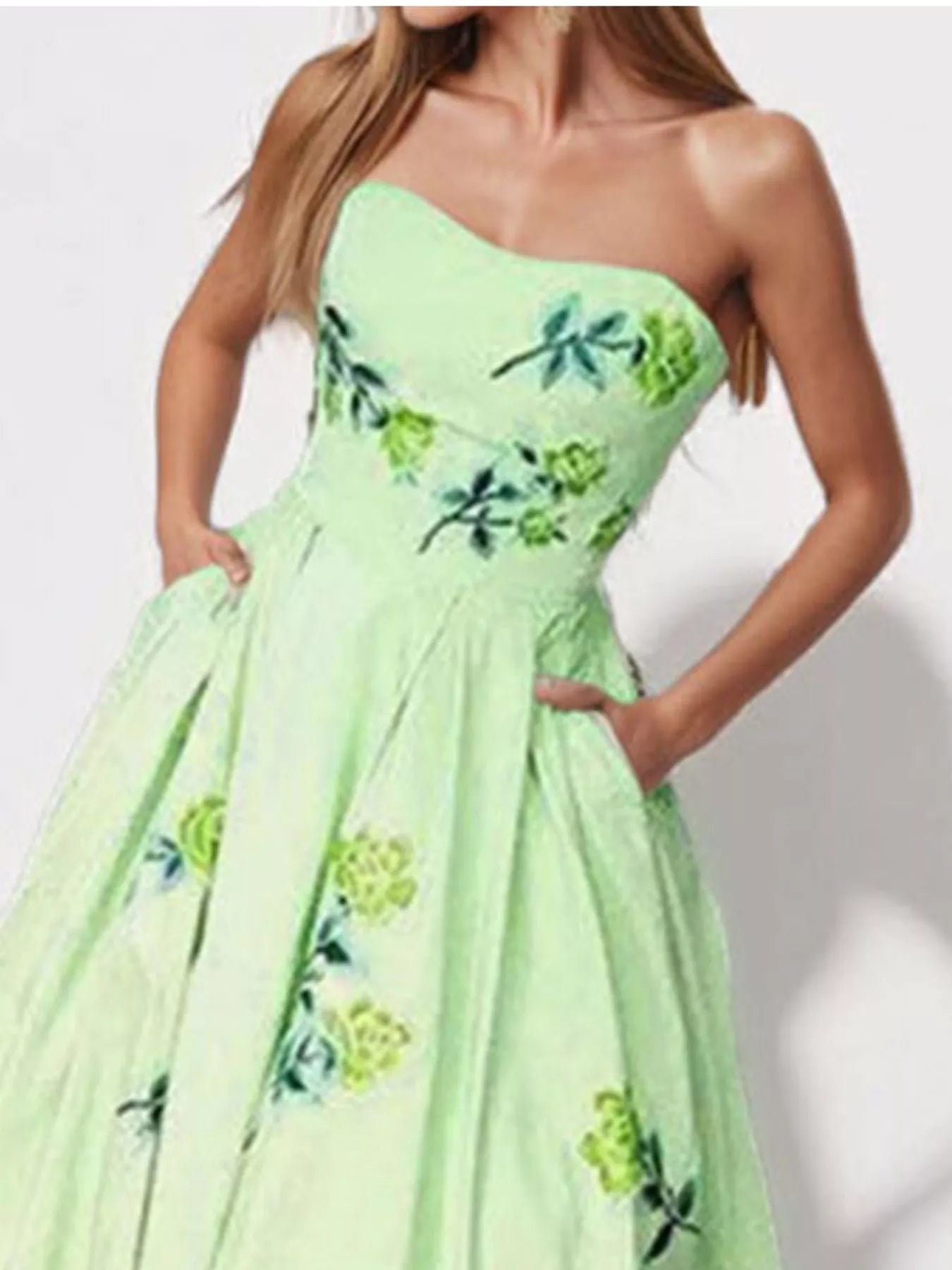 Margot Floral Tube Maxi Dress Tan 2