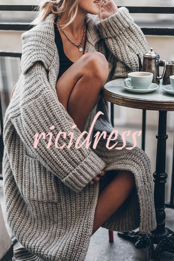Margot Chunky Knit Midi Cardigan Ash 6
