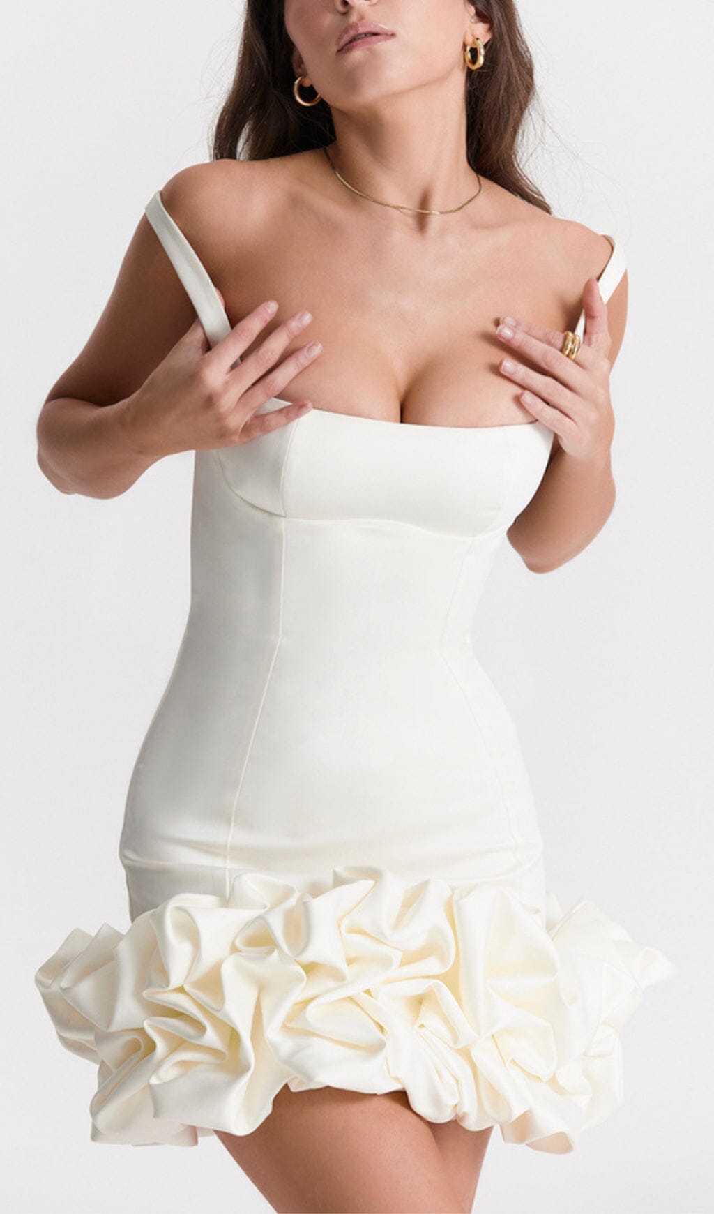 Isabelle Ruffle Mini Dress White 4