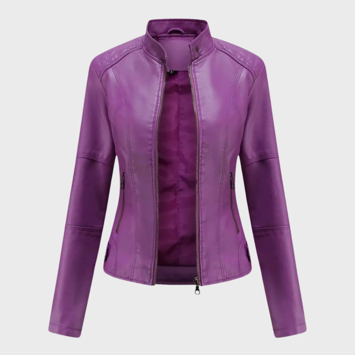 Sarah Faux Leather Jacket Camel 6
