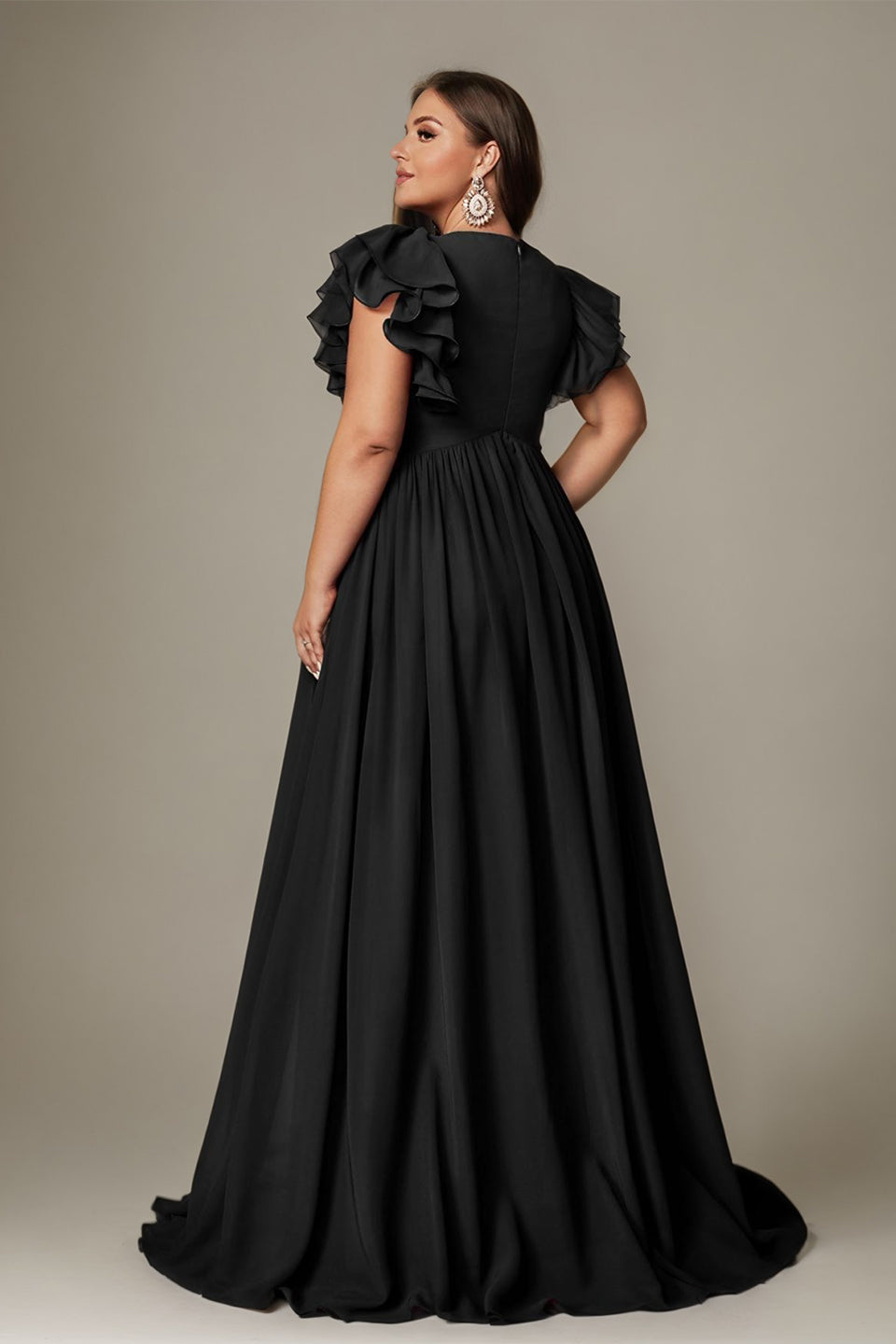 Valentina Ruffle Maxi Dress in Chocolate Pink 2