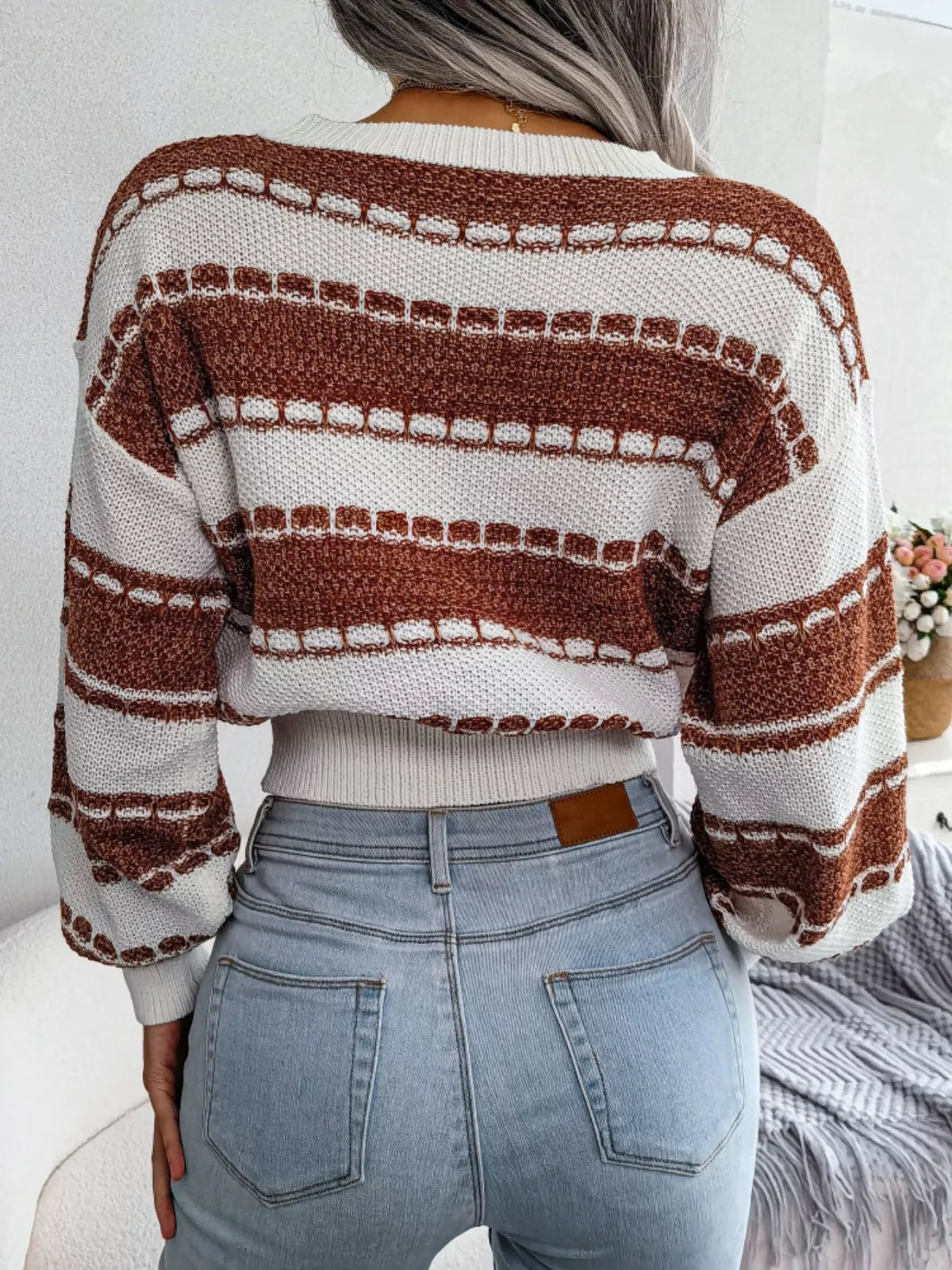 Rosalind Cropped Sweater Dark Gray 2