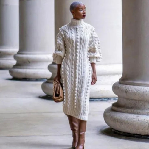 Kalinda Cable Knit Oversized Duster Cream 1