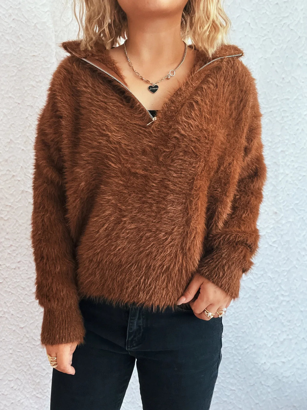 Sabine Half-Zip Knit Sweater Blue 9