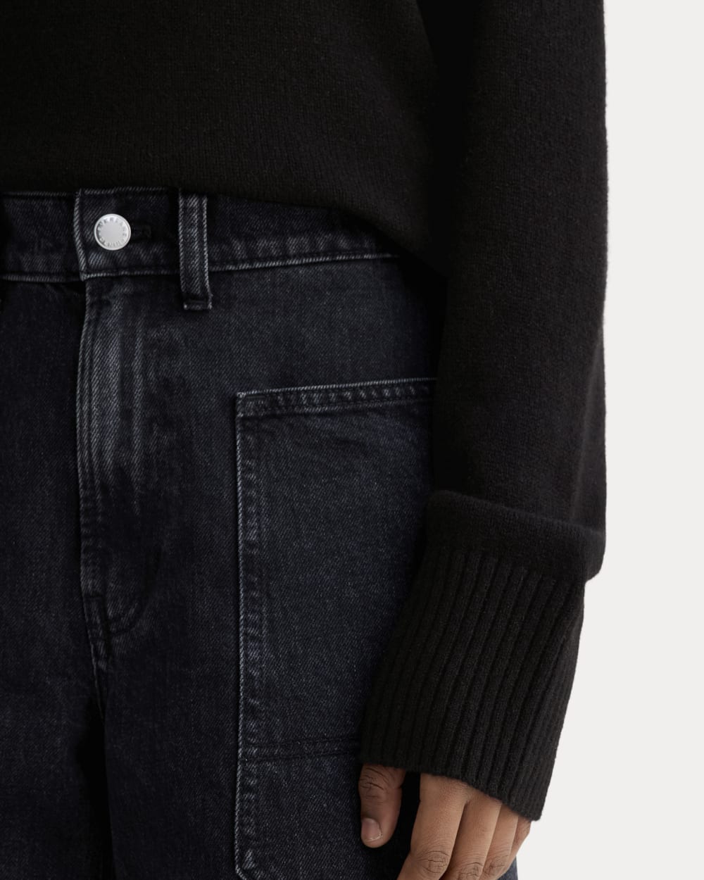 Margot Knit Sweater in Black Cashmere | Black 7