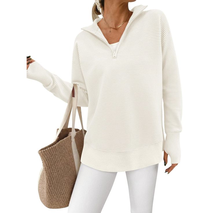 Margot V Neck Sweater White 1