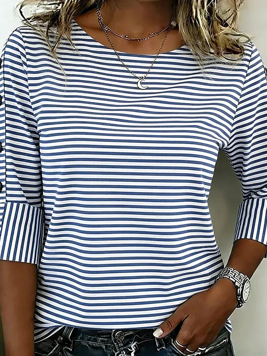 Charlotte Striped Blouse BLUE 1
