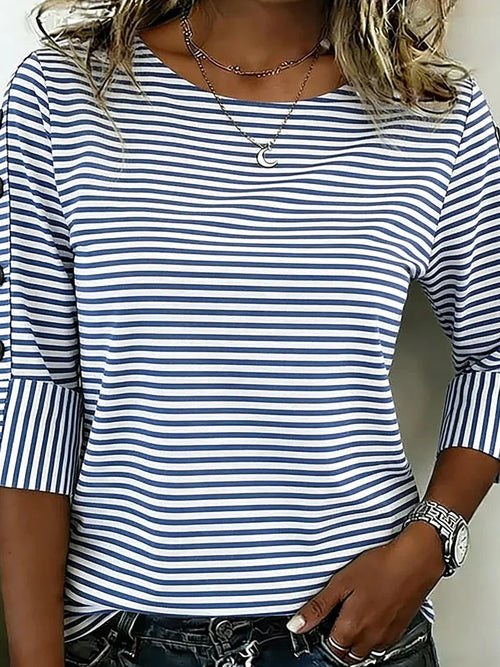 Charlotte Striped Blouse BLUE 1