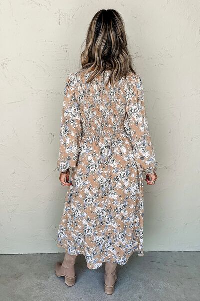 Margot Printed Tiered Dress Neck Long Sleeve Dress 3