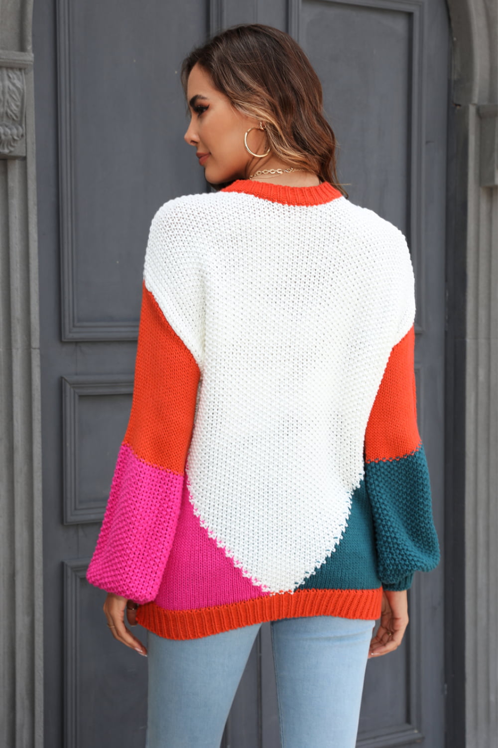 Margot Color-Block Sweater Dress Lavender 2