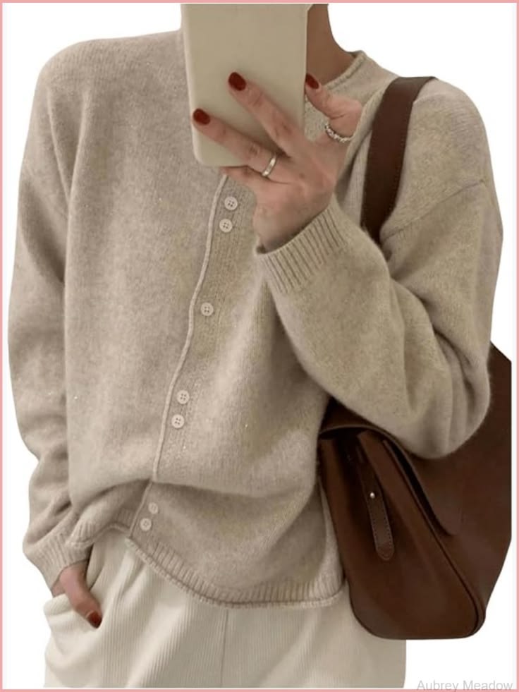 Margot Long Cardigan in Cream Knit Cream 1