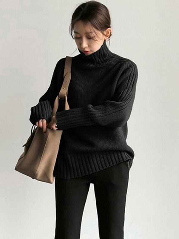 Ursula Turtleneck Sweater Dress in Deep Blue BLACK 10