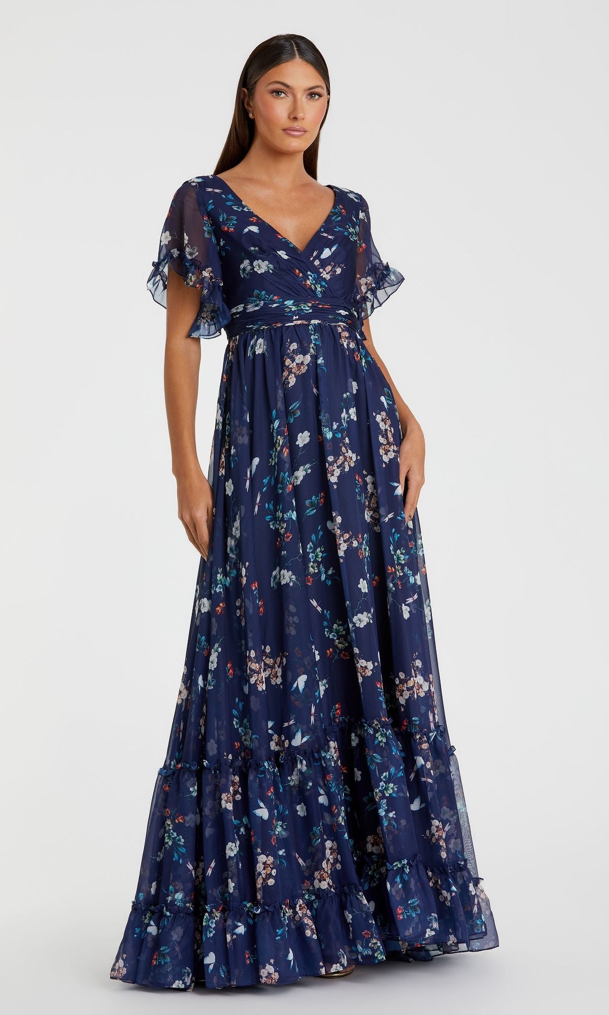 Celestine Floral Formal Gown Navy Multi 1