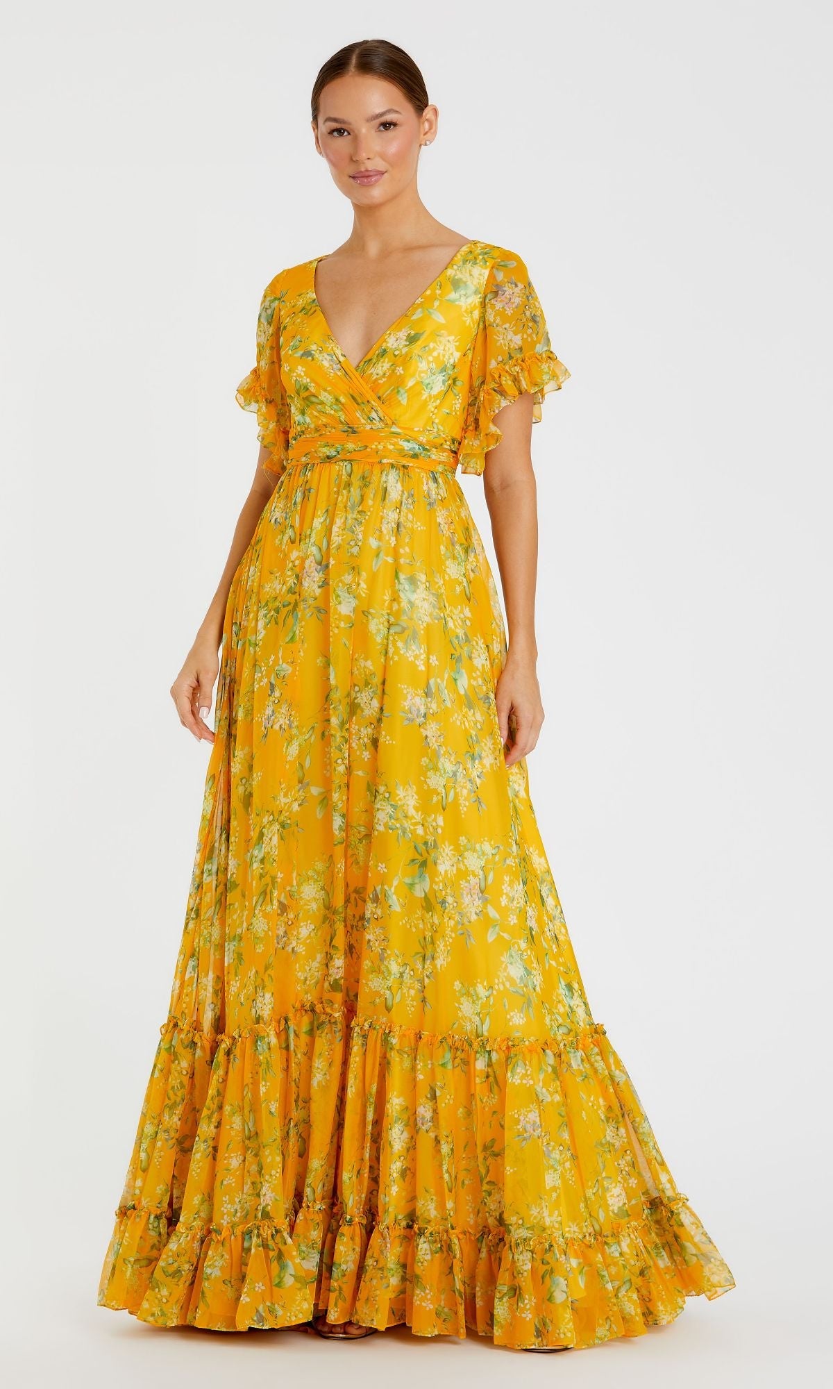 Celestine Floral Formal Gown Yellow Multi 3