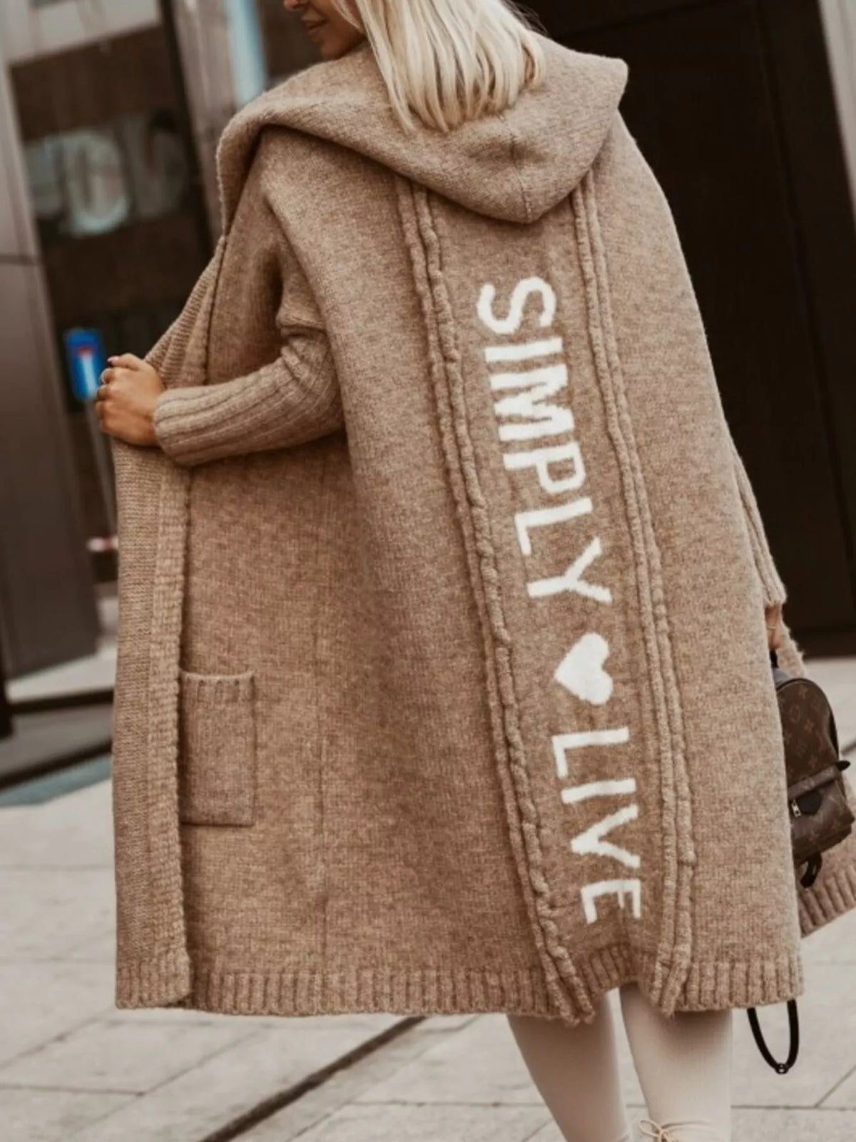 Margot Hooded Cardigan Camel 4