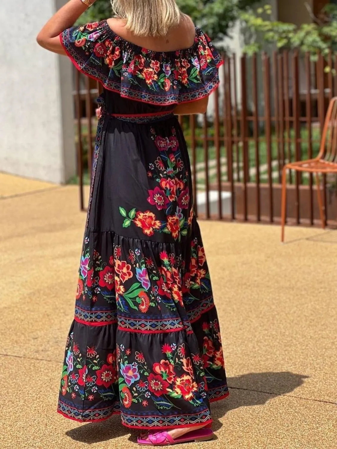 Aurelia Floral Off-Shoulder Maxi Dress White 9