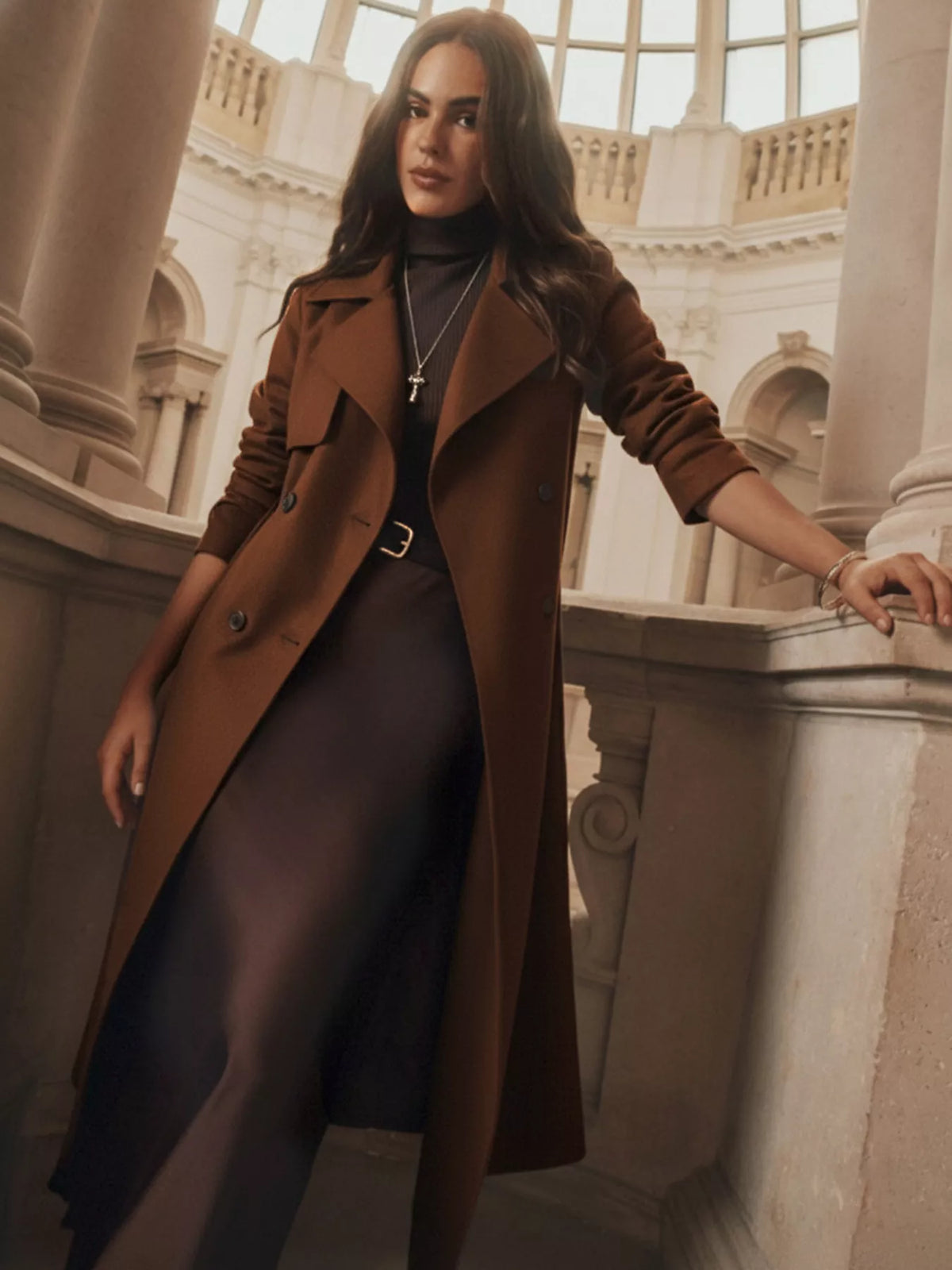 Margot Wool Blend Belted Coat Brown 2