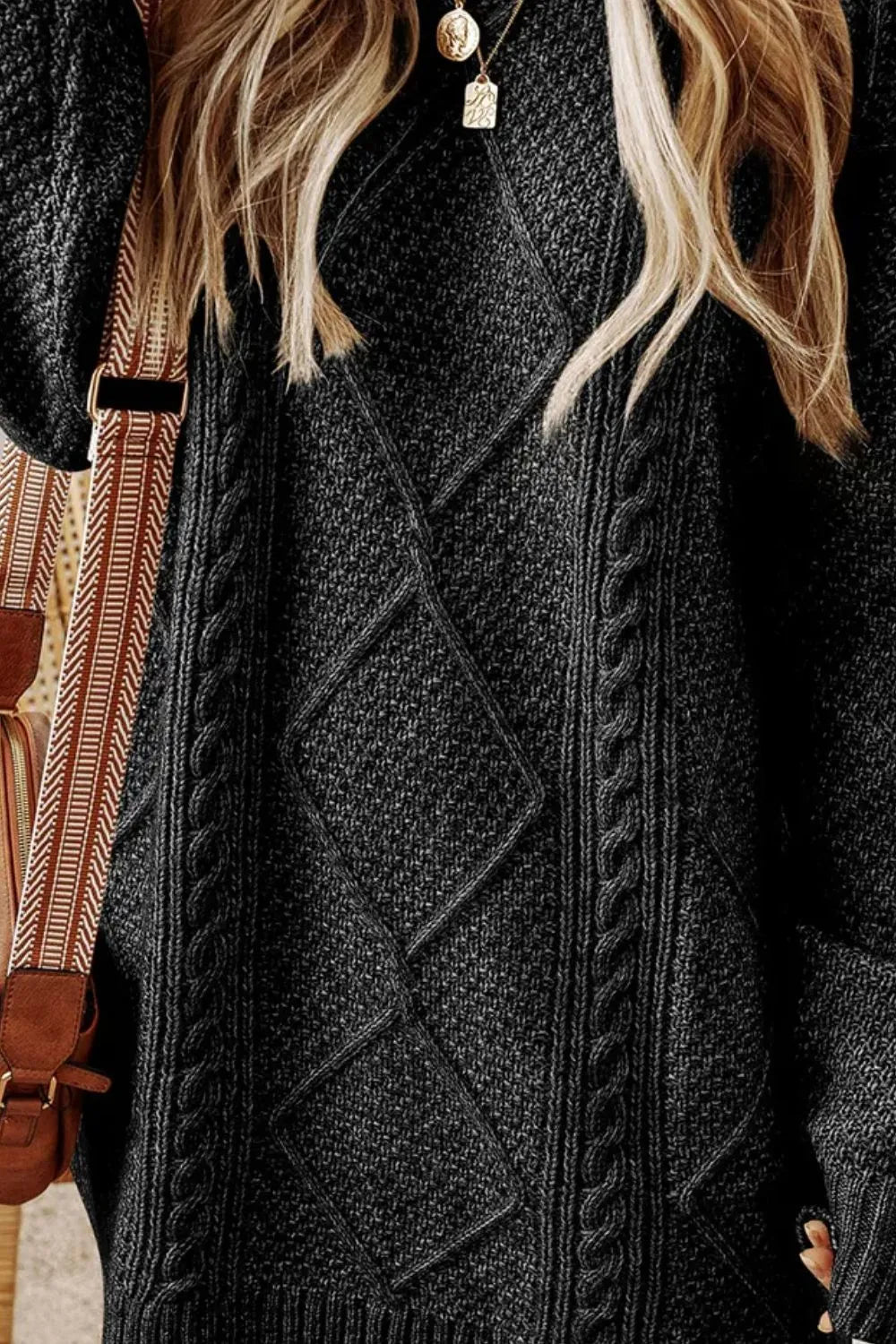 Margot Cable-Knit Wrap Sweater Dress Sage 6