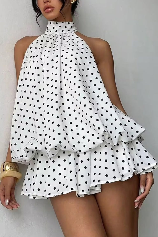 Valentina Chiffon Halter Mini Dress Black 8