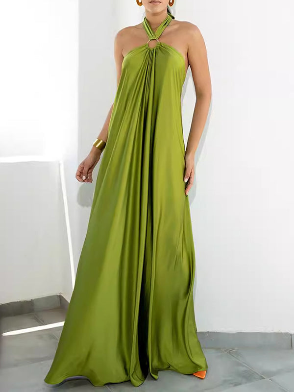 Arabella Halter Backless Maxi Dress ORANGE 2