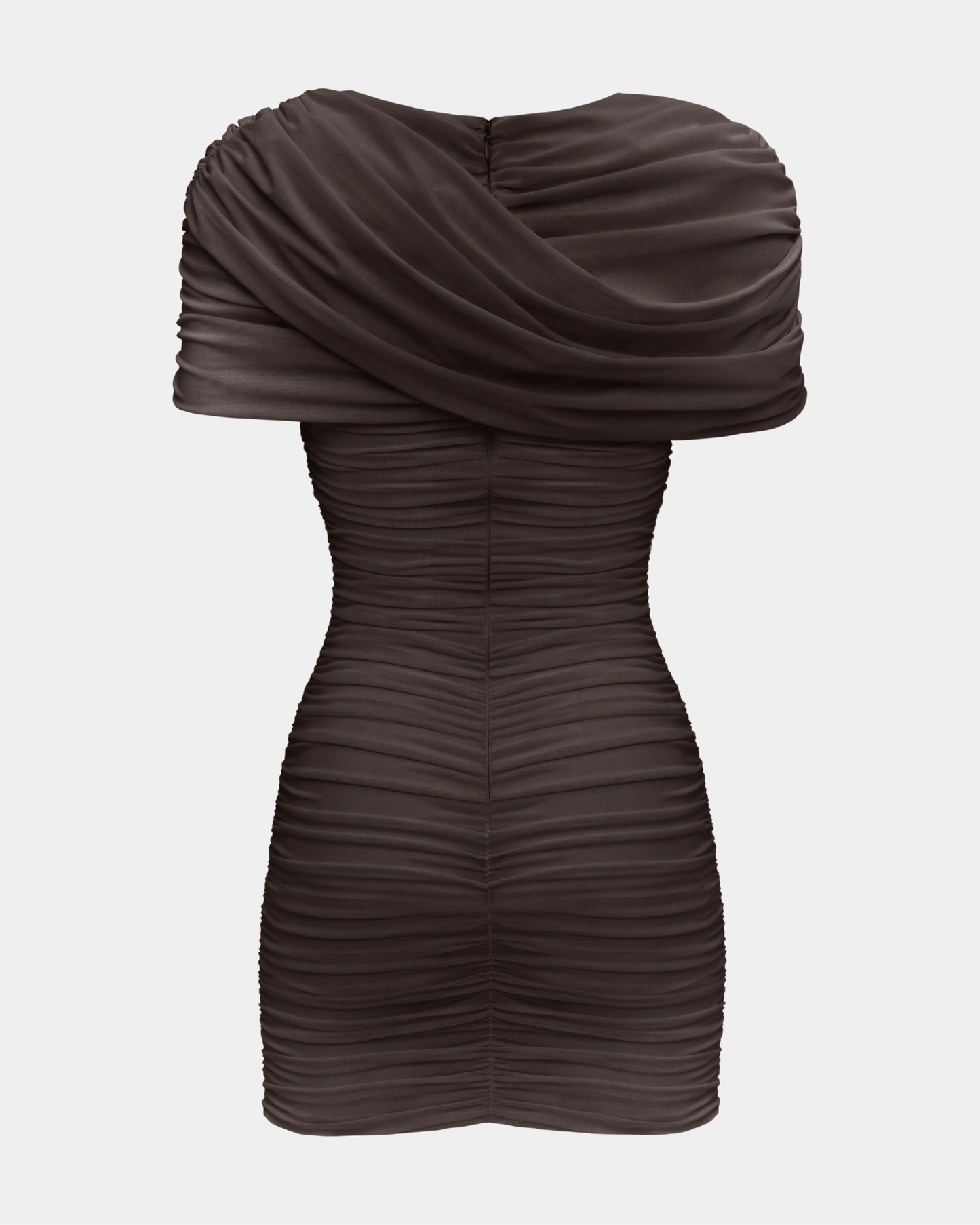Evangeline Draped Shoulder Mini Dress Black 2