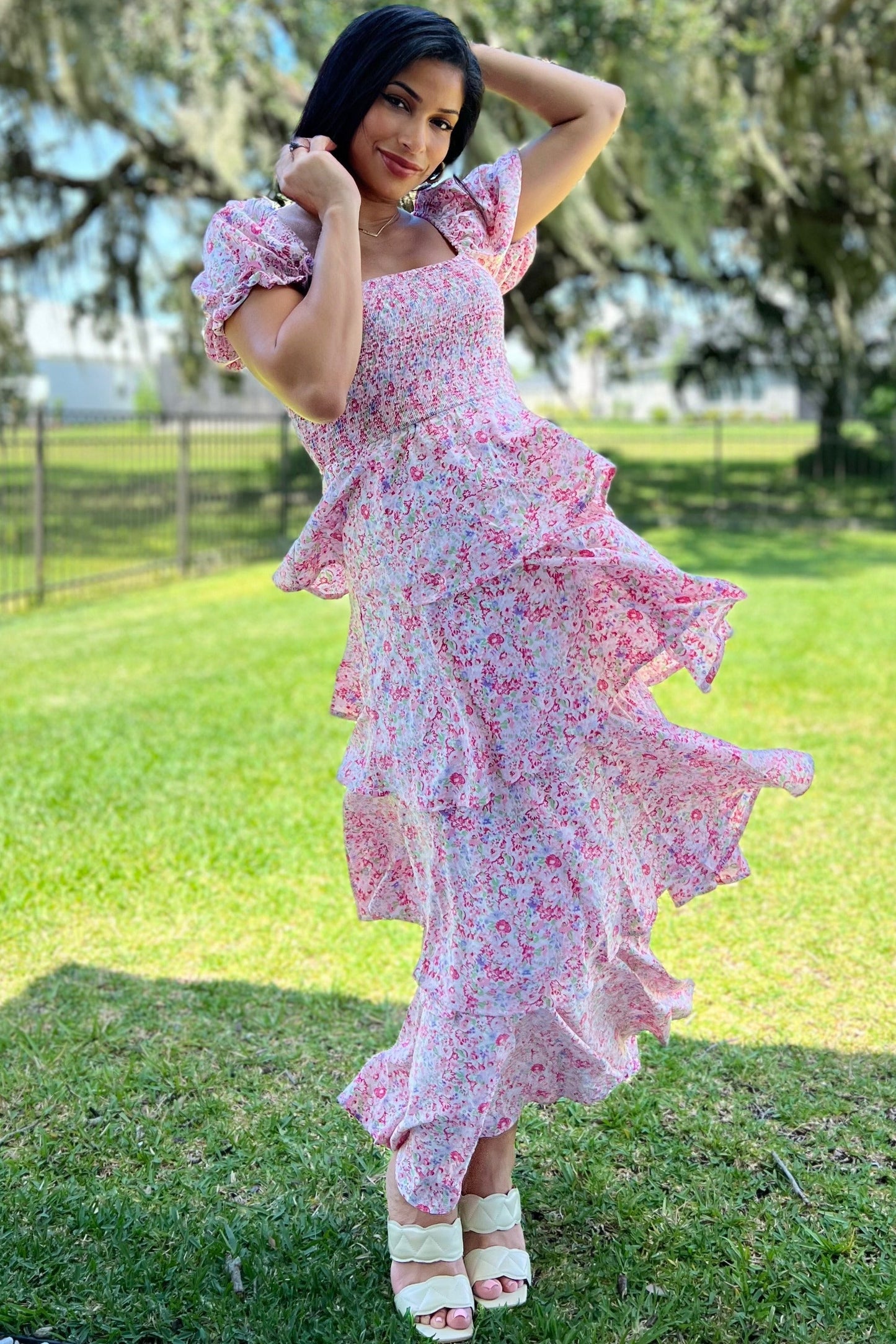 Amelie Floral Ruffle Maxi Dress 7