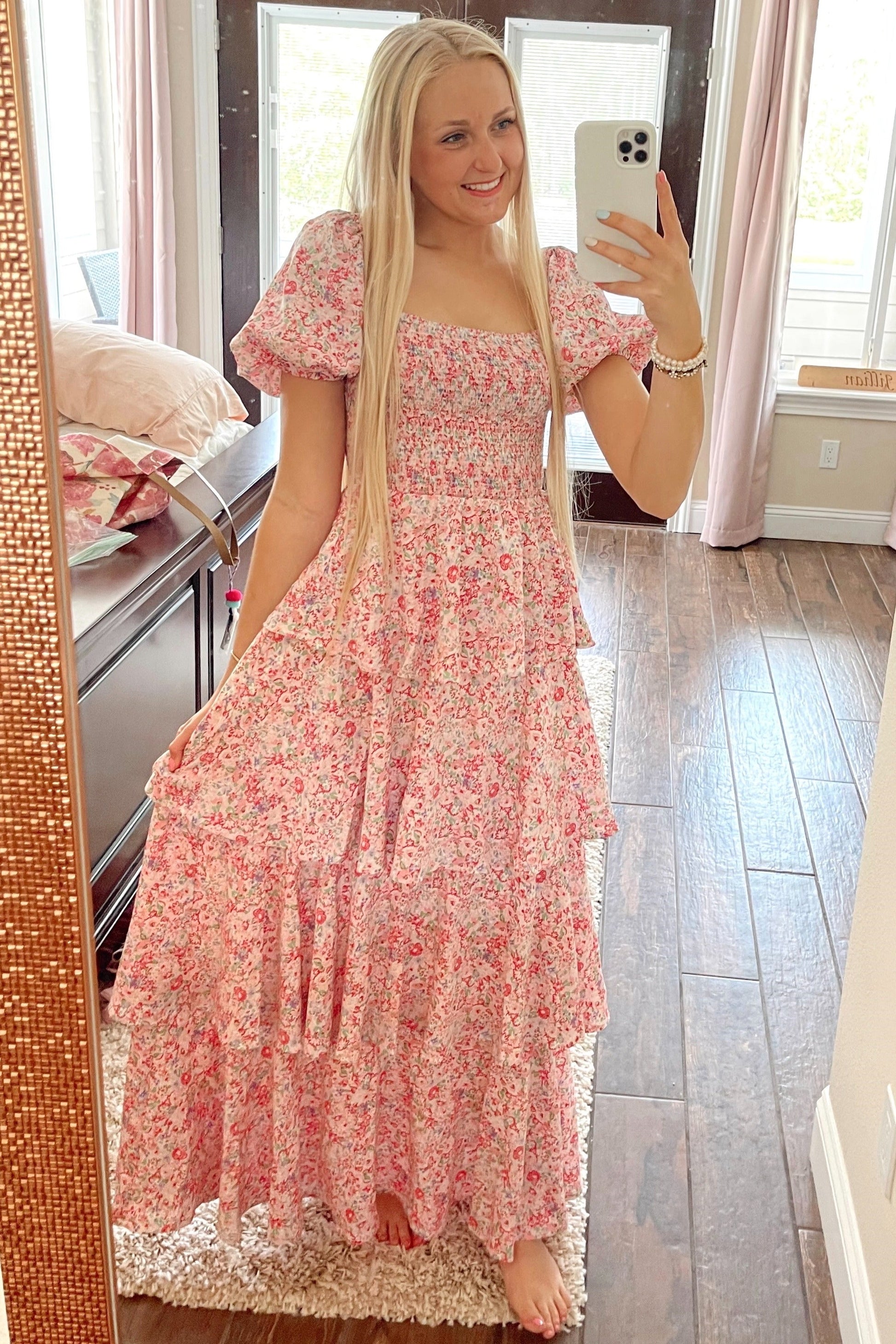 Amelie Floral Ruffle Maxi Dress 8