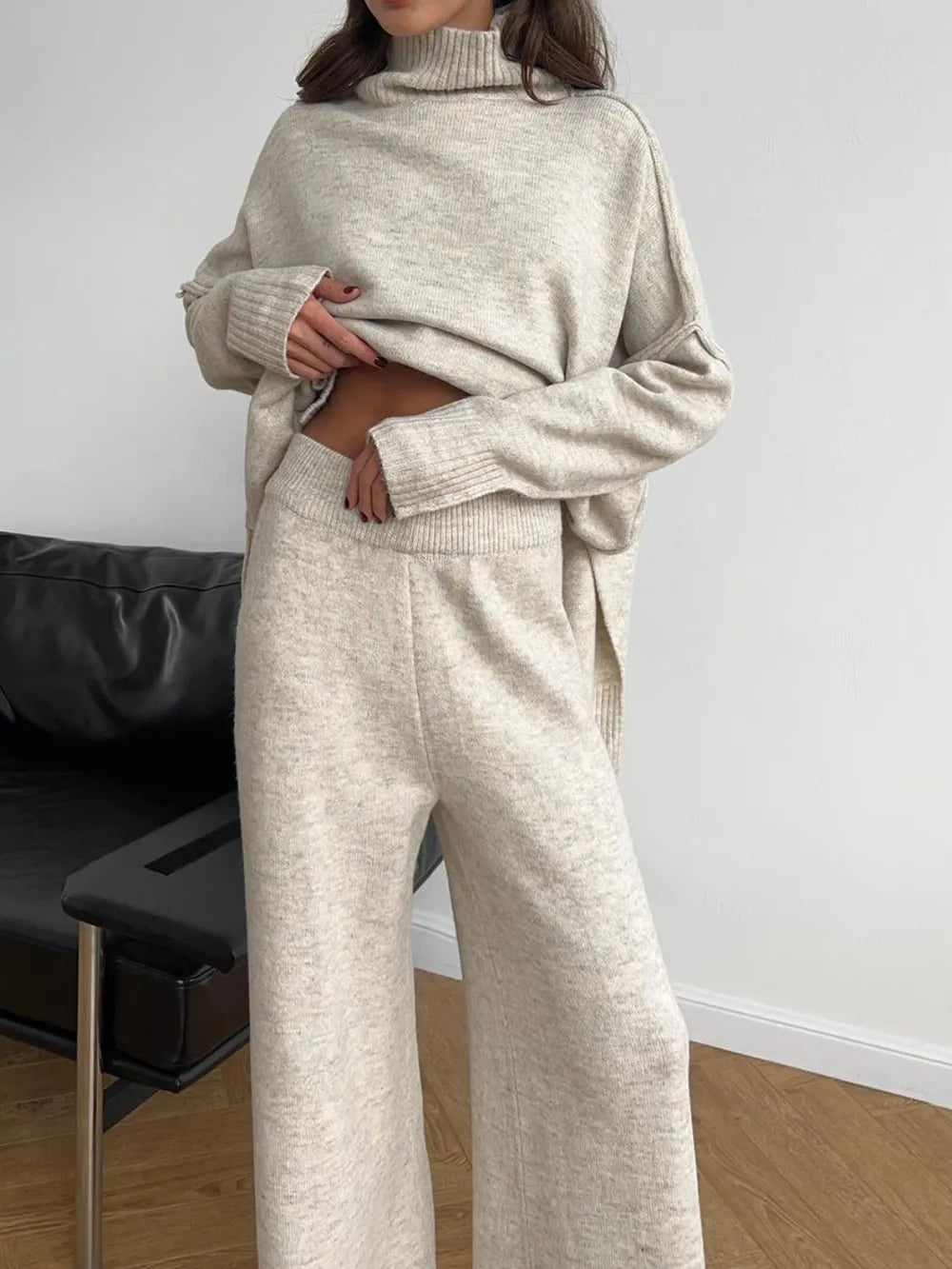 Iris Knit Two-Piece Set Beige 8