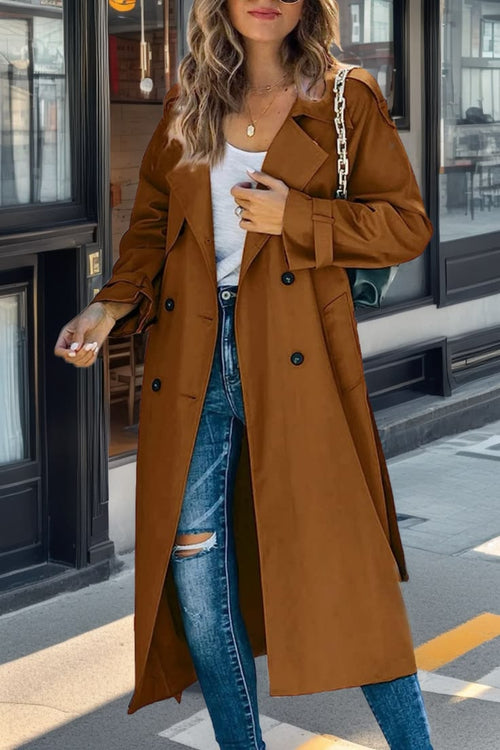 Margot Trench Coat in Warm Caramel Brown 1