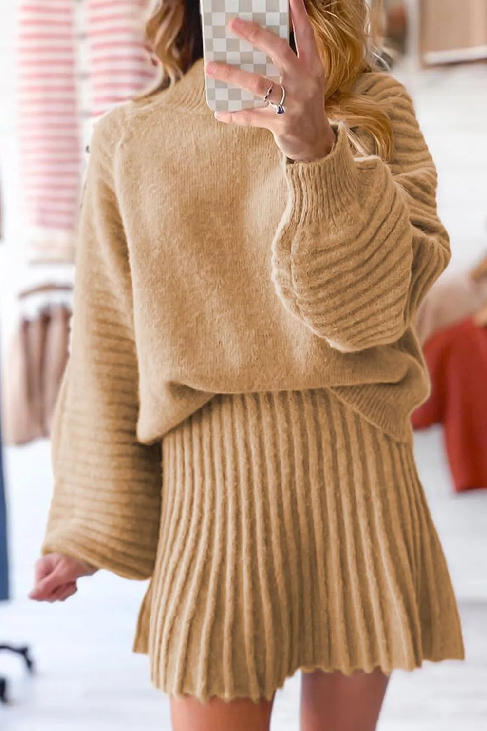 Margot Knit Sweater Set Tan 3