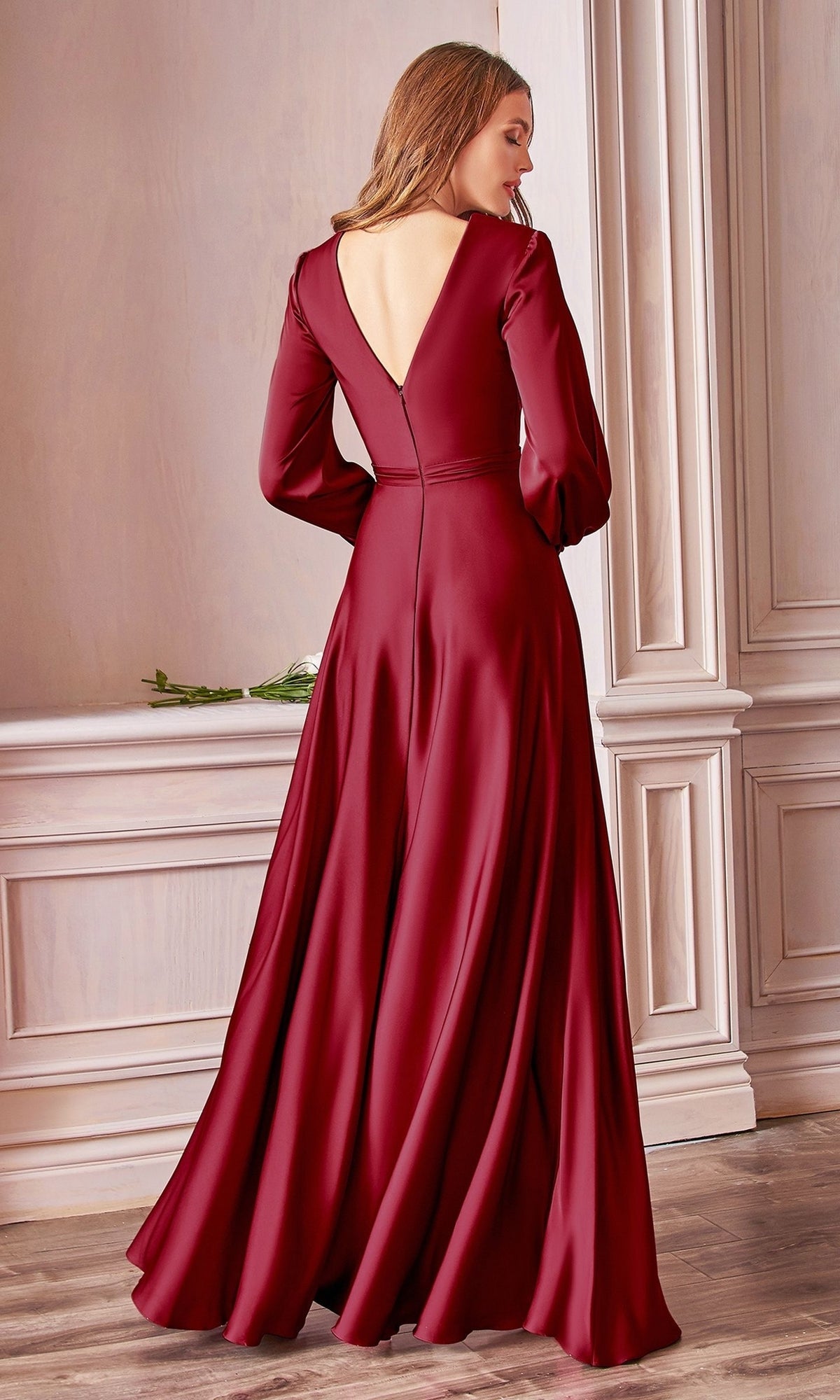 Valentina Long Sleeve Formal Dress Sage 2