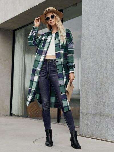 Margot Plaid Trench Coat Black 10
