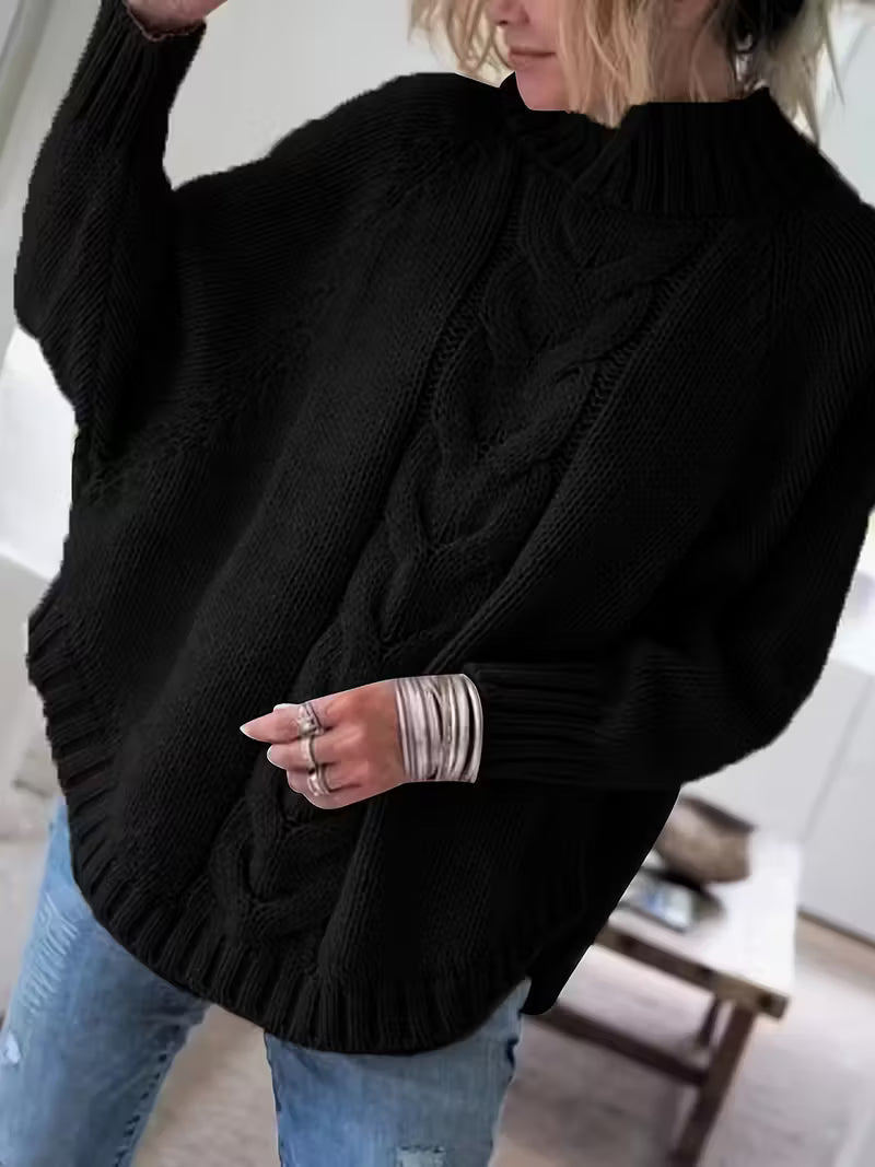 Pamella Cable Knit Oversized Sweater Dress Gray 9
