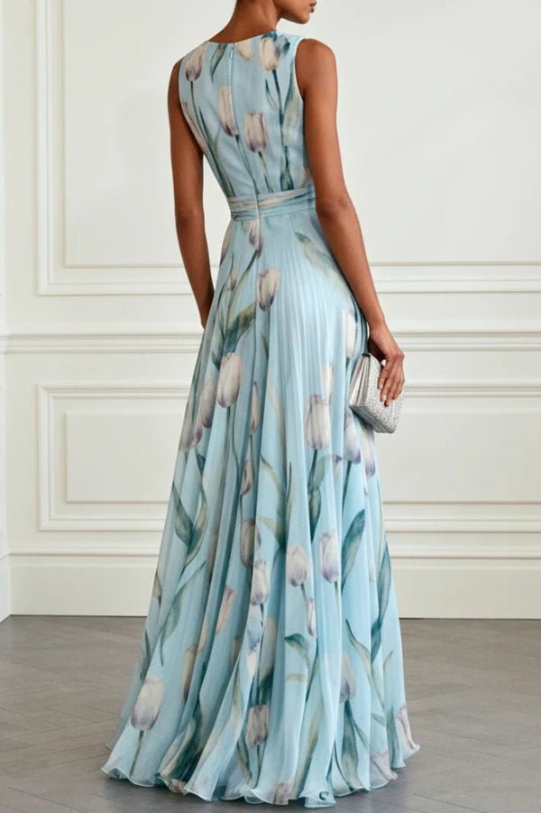 Audrey Tulip Print Maxi Dress Purple 5