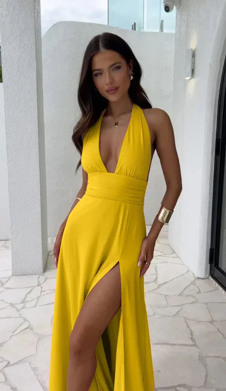Isabelle Deep-V Satin Dress Kleid 5