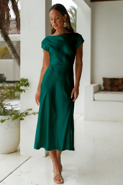 Ophelia Forest Green Maxi Dress 1