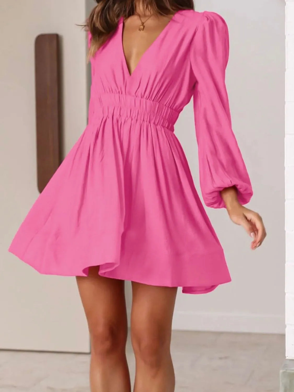 Violetta Ruched V-Neck Dress Multi 27