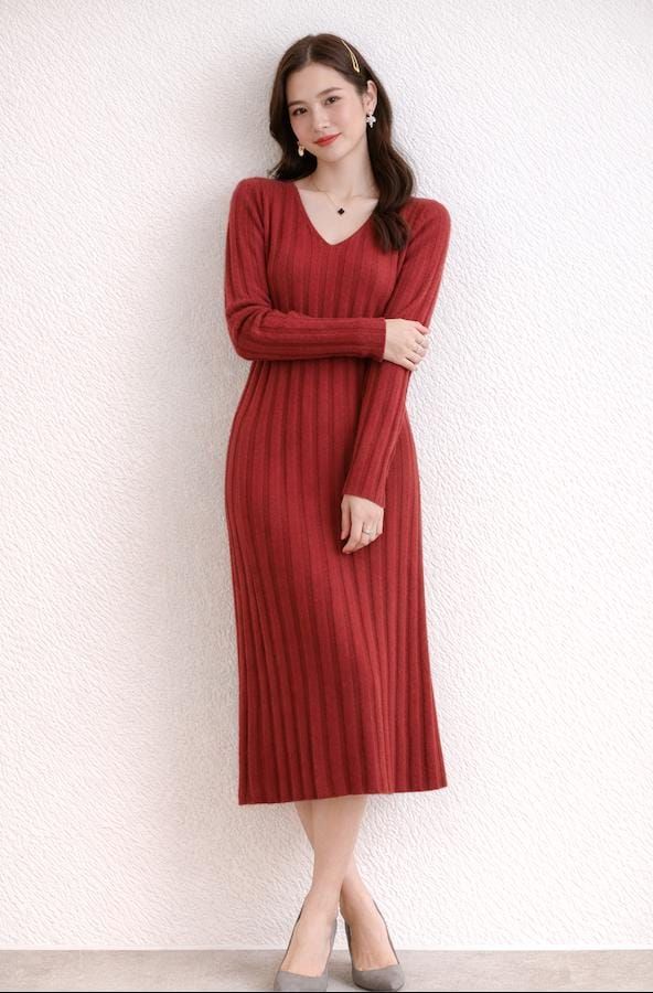 Vivienne Wool Knit Midi Dress Multi 1