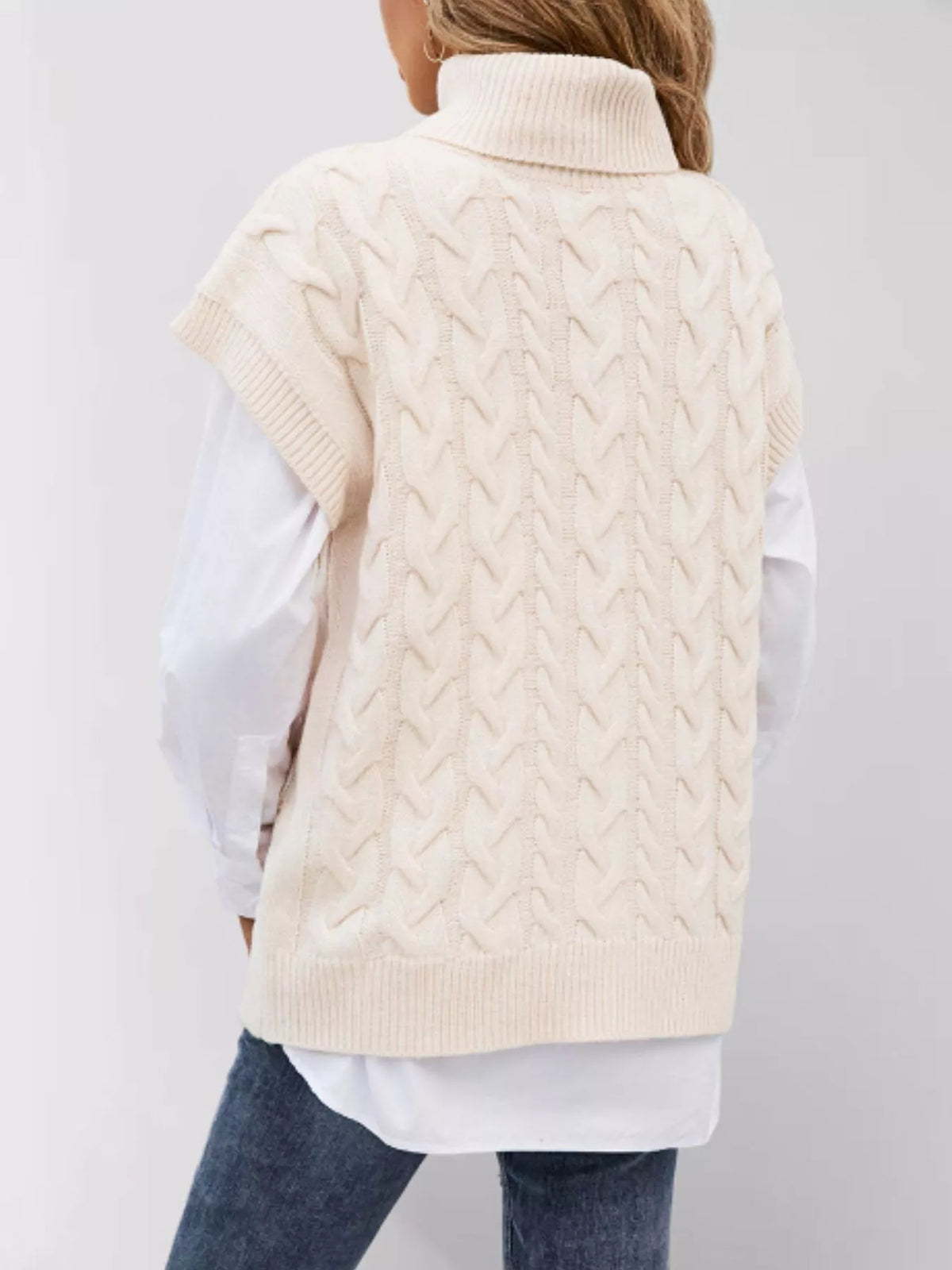 Margot Turtleneck Sweater in Apricot Black 3