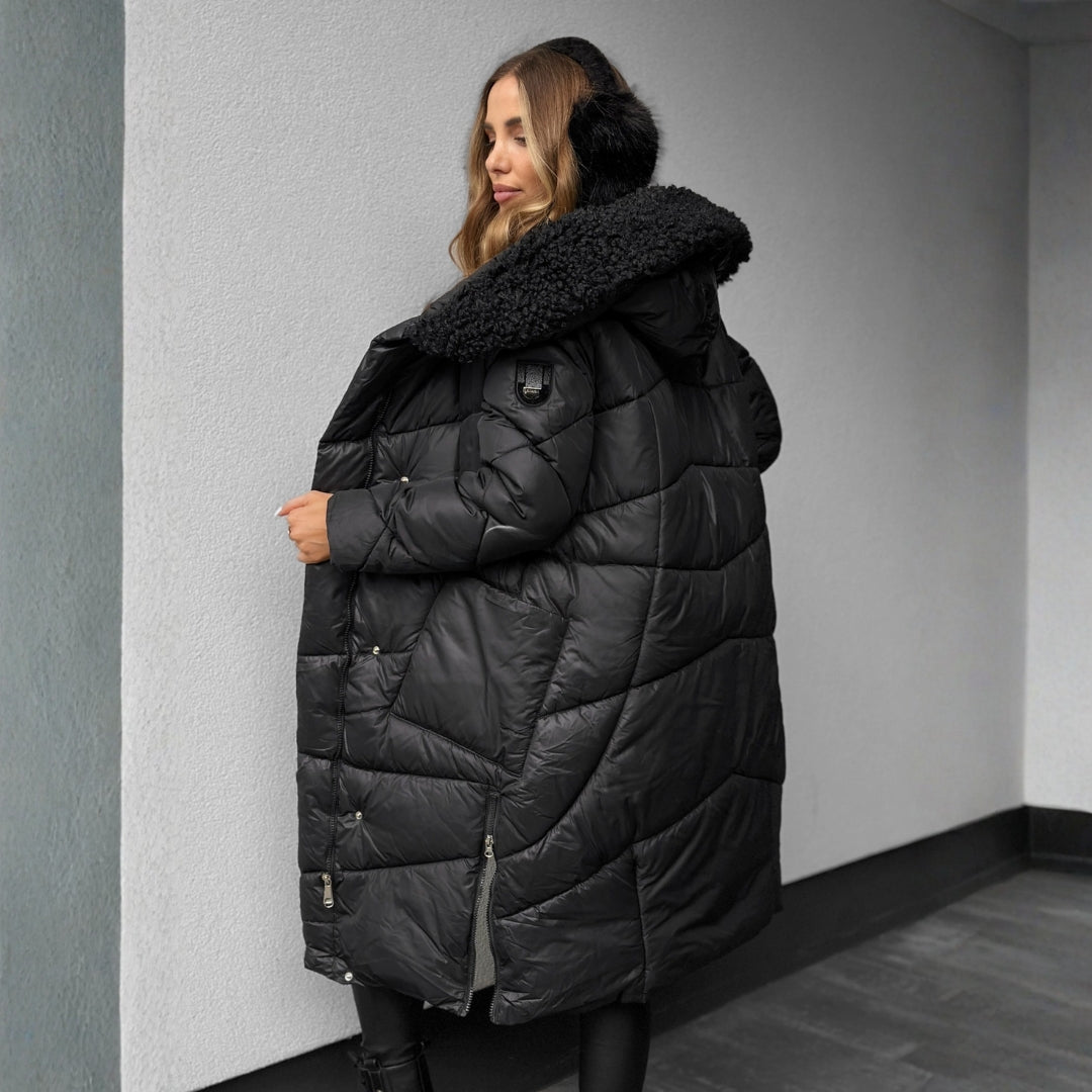 Alys Quilted Coat with Hood Brown 7