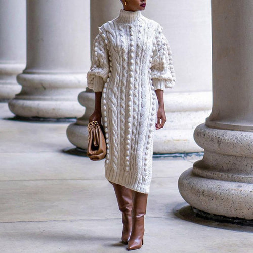 Margot Knit Midi Dress Beige 1