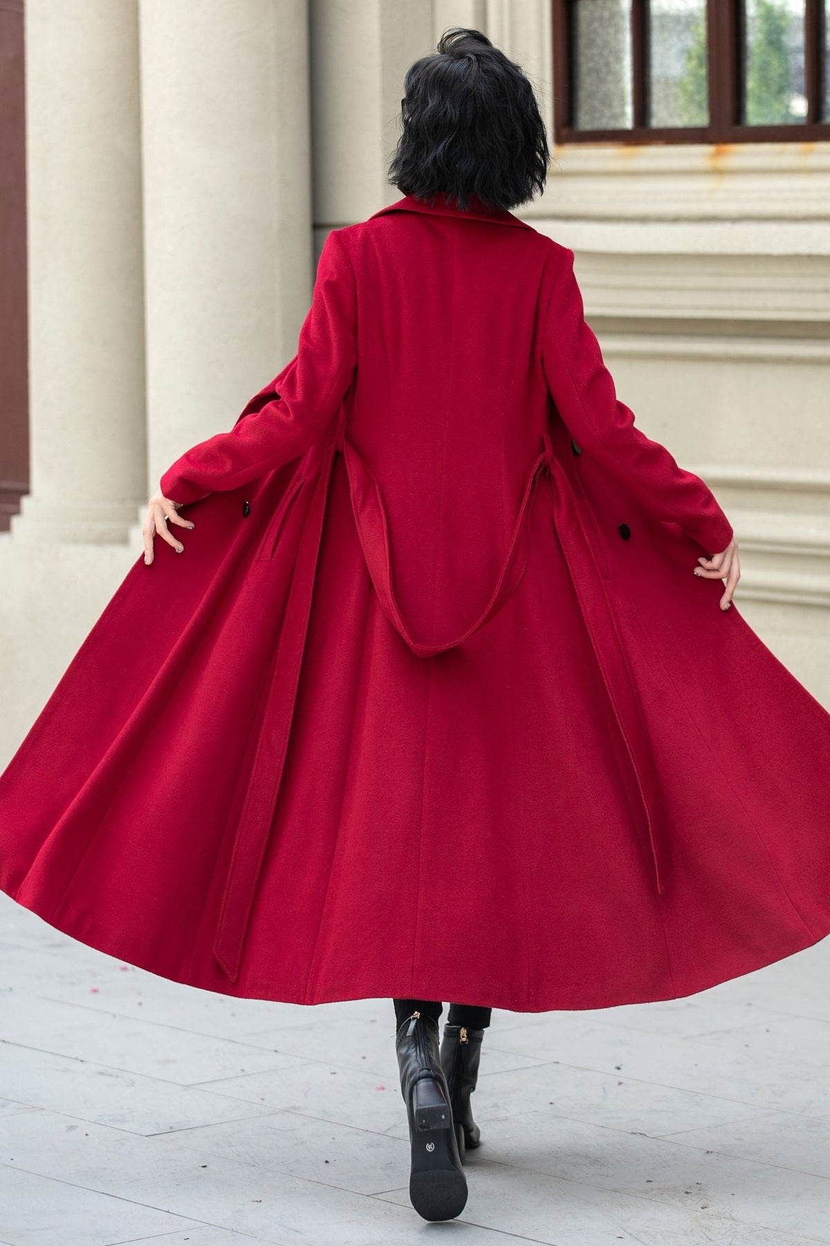 Margot Wool Maxi Coat Red 10