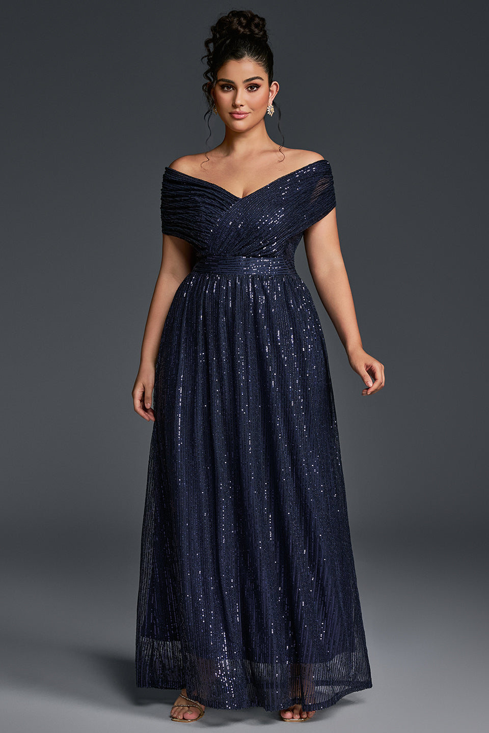 Valentina Sequin Maxi Dress in Emerald Blue 9