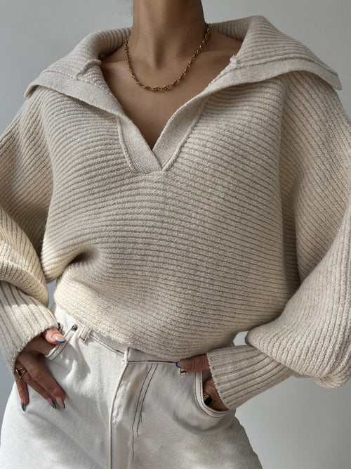 Margot Knit Sweater Dress Tan 1